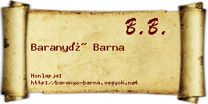 Baranyó Barna névjegykártya