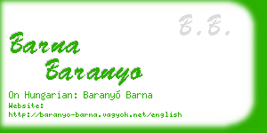 barna baranyo business card